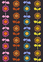 Ruby Star Society - Catnap - Daisy Stripe Black Canvas Fabric