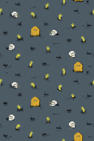 Ruby Star Society - Tiny Frights - Graveyard Ghostly Glow In The Dark Fabric