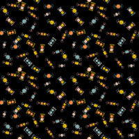 Ruby Star Society - Tiny Frights - Tossed Candy Black Fabric