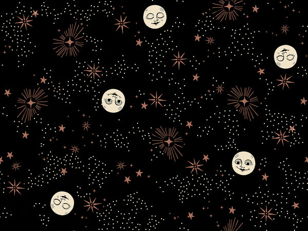 Ruby Star Society - Good Spirits - Wise Moons Black Fabric