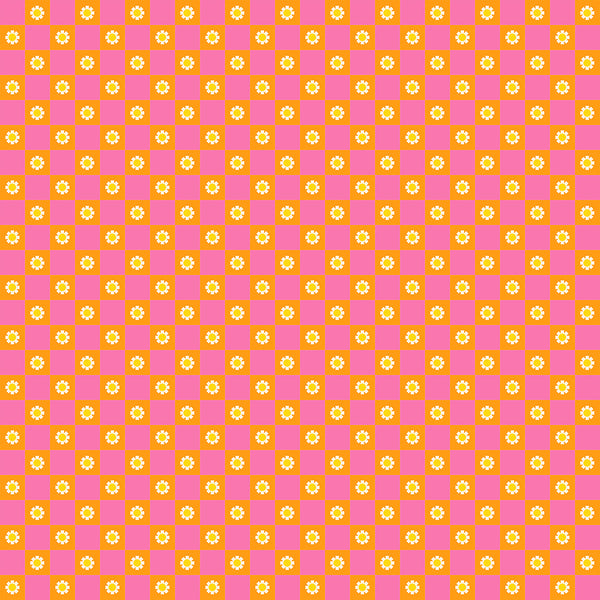 Ruby Star Society - Animal Animal - Flower Check Orange Fabric