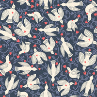 Ruby Star Society - Endpaper - Hummingbirds Smoke Canvas Fabric