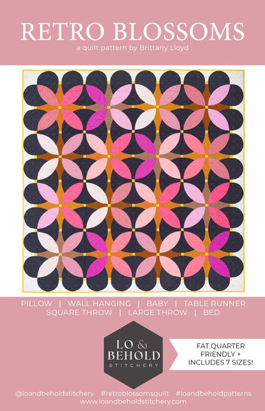 Lo & Behold Stitchery - Retro Blossoms - Paper Pattern