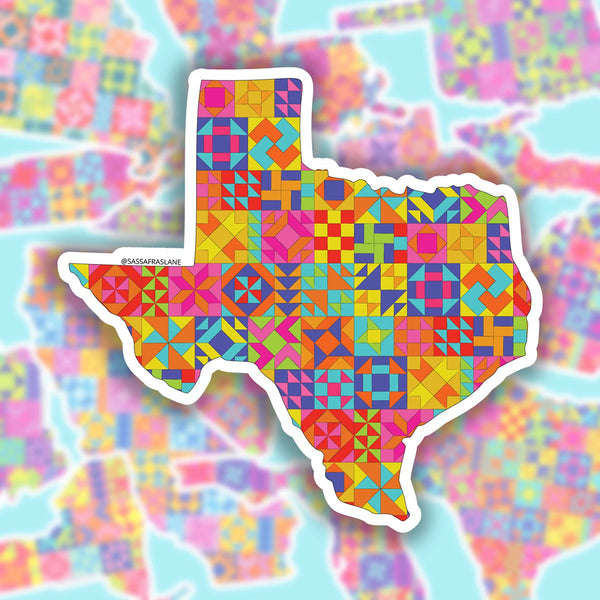 Sassafras Lane Designs - Texas State Quilt Sticker