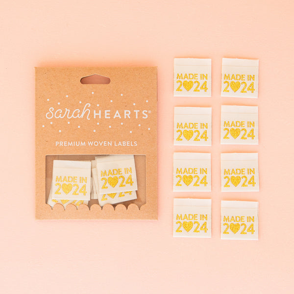 Sarah Hearts - Made in 2024 Gold Sew in Labels (8 ct)