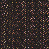 Poppie Cotton - Kitty Loves Candy - Sparkly Stars Black Fabric