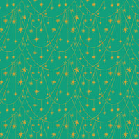 Dear Stella - Holly Jolly - Star Garland Peacock Fabric