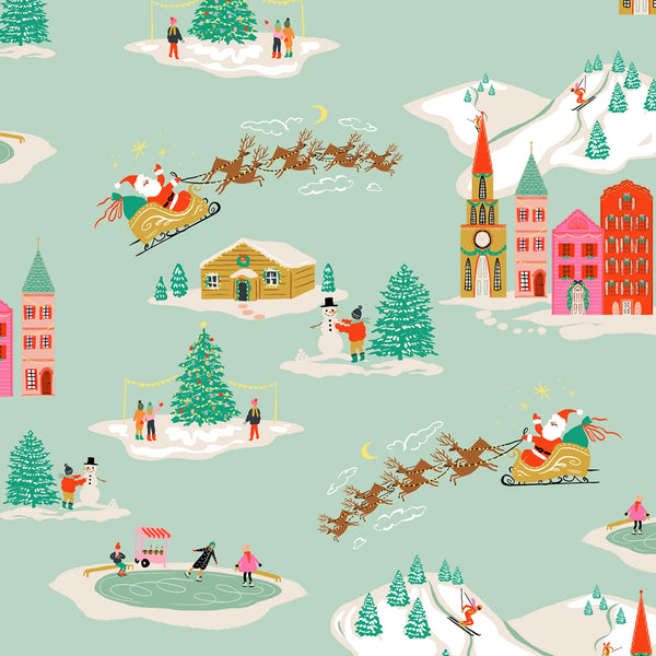 Dear Stella - Holly Jolly - Holiday Toile Glacier Fabric