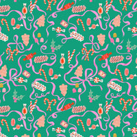Dear Stella - Holly Jolly - Holiday Candy Peacock Fabric