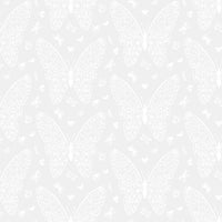 Dear Stella - Monochrome - Giving Me Butterflies White Fabric