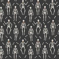 Poppie Cotton - Sweet Tooth - Bones Black Fabric