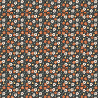 Poppie Cotton - Sweet Tooth - Pumpkin Blossoms Black Fabric