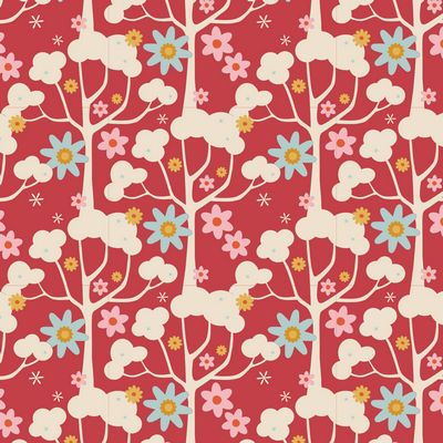 Tilda - Jubilee -  Wildgarden Red Fabric