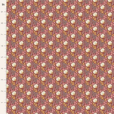 Tilda - Sanctuary - Cottonfield Maroon Fabric