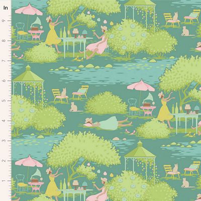 Tilda - Sunday Brunch - Sunday Brunch Teal Fabric