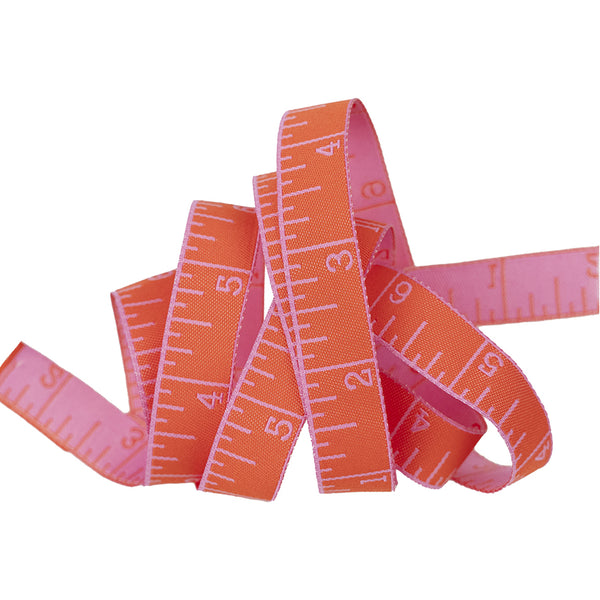 Renaissance Ribbons - Tula Pink Measure Twice Ribbon - Sweet Tomato