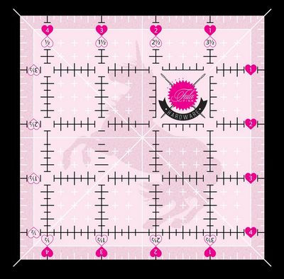 Tula Pink Hardware - 4.5 inch Square Non Slip Unicorn Quilt Ruler