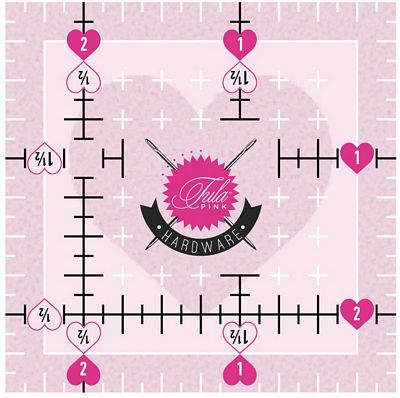 Tula Pink Hardware - 2.5 inch Square Non Slip Heart Quilt Ruler