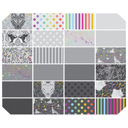 Pre-Order - FreeSpirit Fabrics - Tula Pink Graywork True Colors - Factory Fat Quarter Bundle