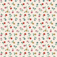 Poppie Cotton - Home Sweet Home - Cheery Florals Cream Fabric