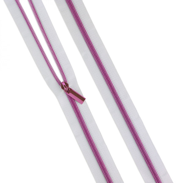 Sallie Tomato - Tula Pink Zipper White/Tula Pink- 3 yrds/9 pulls