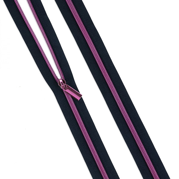 Sallie Tomato - Tula Pink Zipper Navy/Tula Pink- 3 yrds/9 pulls