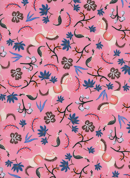 Rifle Paper Co. - Les Fleurs - Carousel - Pink Fabric