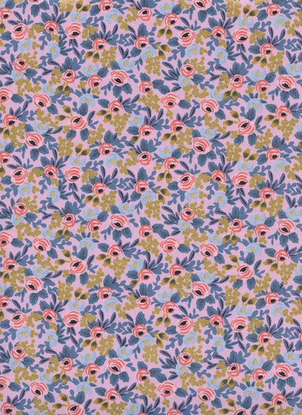 Rifle Paper Co. - Menagerie - Rosa Violet Metallic Fabric