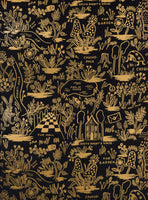 Rifle Paper Co. - Wonderland - Magic Forest Midnight Metallic Fabric