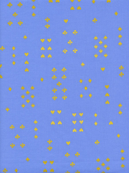 Rifle Paper Co. - Wonderland - Follow Suit - Periwinkle Metallic Fabric