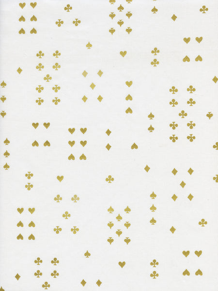 Rifle Paper Co. - Wonderland - Follow Suit - Cream Lawn Metallic Fabric