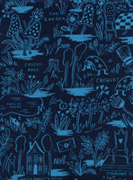 Rifle Paper Co. - Wonderland - Magic Forest - Navy Canvas Fabric