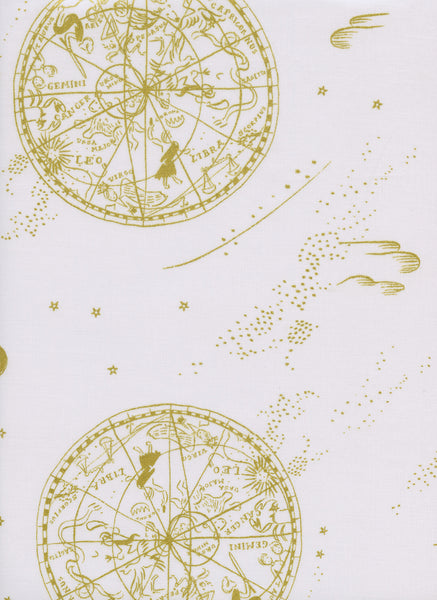 Rifle Paper Co. - Menagerie - Celestial - Blush Lawn Metallic Fabric