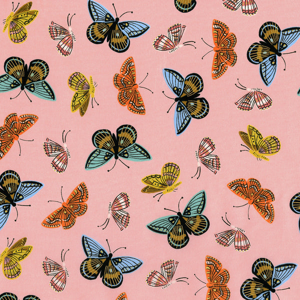 Rifle Paper Co. - English Garden - Monarch - Peach Lawn Metallic Fabric