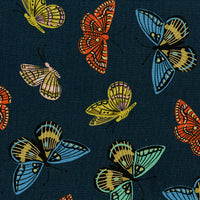 Rifle Paper Co. - English Garden - Monarch - Navy Canvas Metallic Fabric