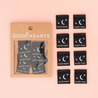 Sarah Hearts - Good Night Sleep Tight Glow in the Dark Woven Labels (8 ct)