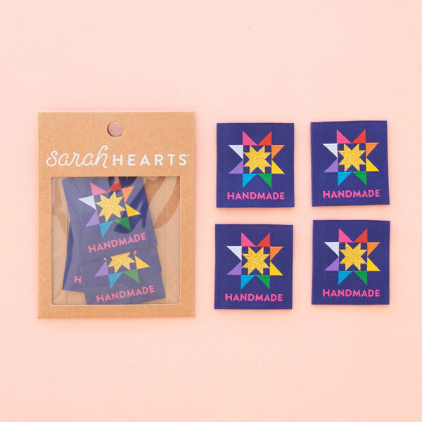 Sarah Hearts - Handmade Quilt Star Large Labels (4 ct)