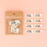 Sarah Hearts - Made by Mom Organic Cotton Sew in Labels (8 ct)