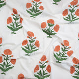 Fableism - Indian Block Print Cottage - Boho Floral Sienna Fabric