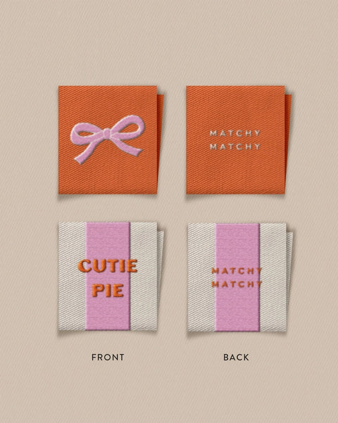 Matchy Matchy Sewing Club - Cutie Pie Bow Square Labels (8 ct)