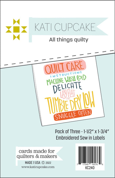 Kati Cupcake - Quilty Instructions Labels (3 ct)