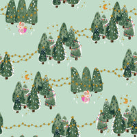 Cotton + Steel Fabrics - 'Twas The Night Before Catmas - Baby, It's Cold Outside - Misty Metallic Fabric