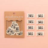 Sarah Hearts - Made in 2026 Endfold Woven Labels (8 ct)