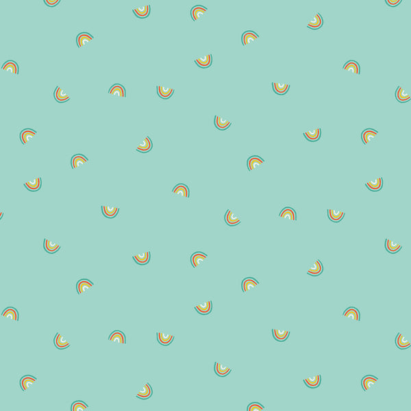 Cotton + Steel Basics - Always Look For Rainbows - Refreshing Teal Fabric