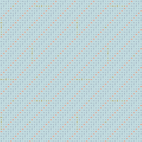 Cotton + Steel Basics - Wordplay - Imagine Clear Skies Metallic Fabric