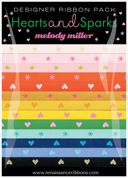 Renaissance Ribbons - Ruby Star Society Hearts and Sparks Ribbon Pack