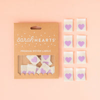 Sarah Hearts - Purple Heart Sew In Labels (8 ct)