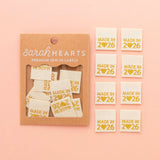 Sarah Hearts - Made in 2026 Gold Woven Labels (8 ct)