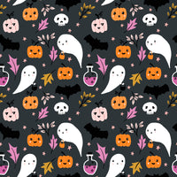Cotton + Steel Fabrics - By The Glow Of The Moon - Ghostly Greetings To You - Midnight Oil Fabric