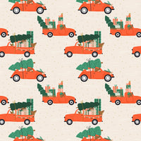 Cotton + Steel Fabrics - Merry Pawmas - Holiday Haulin' Hounds Cream Metallic Fabric